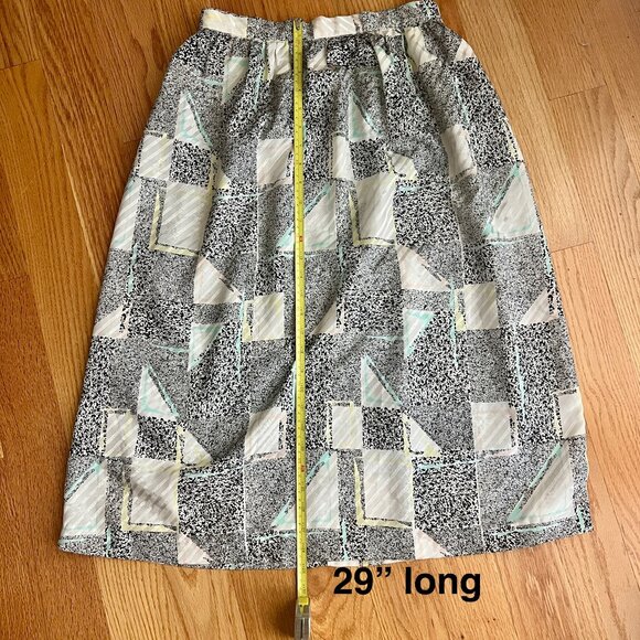 Vintage 80s Mod Abstract Print Skirt by Premonitions Size 12 - Picture 8 of 8